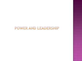    Legitimate Power - The power a person receives as a result of
    his or her position in the formal hierarchy of an or...