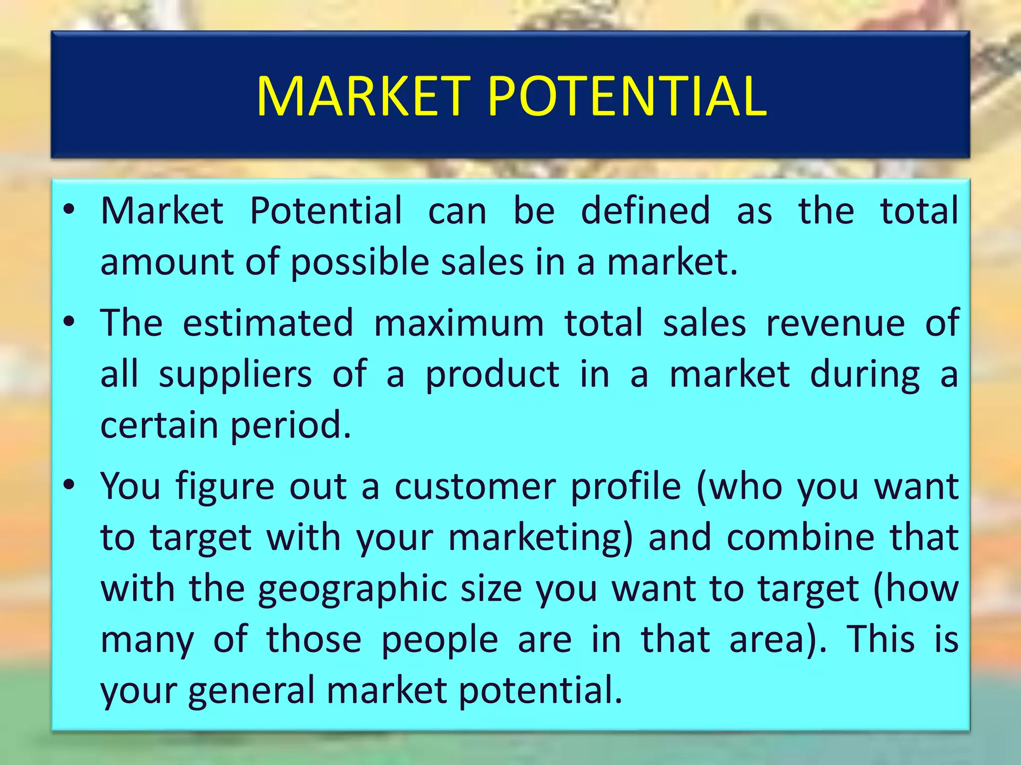 Concept of market potential, market share & buying decision process | PPTX