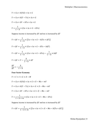 Standard Order Multiplier Multiplier: Concept, Types, and Derivation of each type of Multiplier | PDF