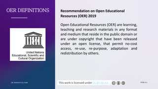 OPEN EDUCATIONAL RESOURCES: Concept of OER | PDF