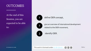OPEN EDUCATIONAL RESOURCES: Concept of OER | PDF