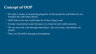 Basic Concept of Object Oriented Programming | PPTX