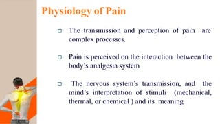Concept of Pain, pain & the process of pain (physiological changes) | PDF