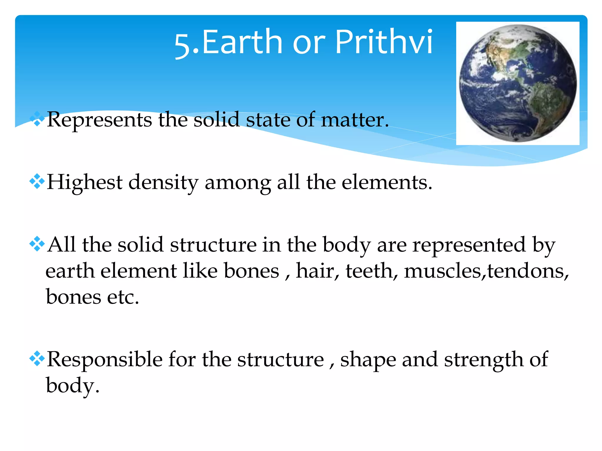 Concept of Panchamahabhutas and their relation to Naturopathy and Yoga ...