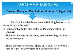 Concept of Panchamahabhutas and their relation to Naturopathy and Yoga ...