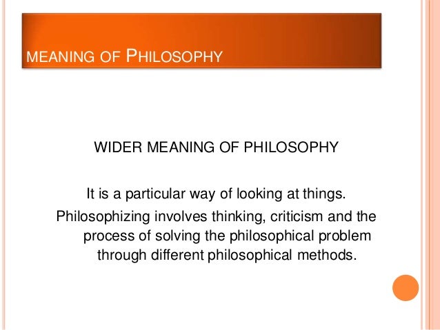 Concept of philosophy