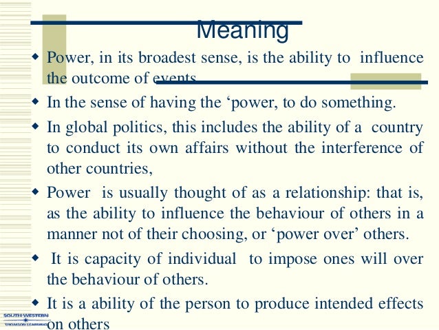 Concept Of Power
