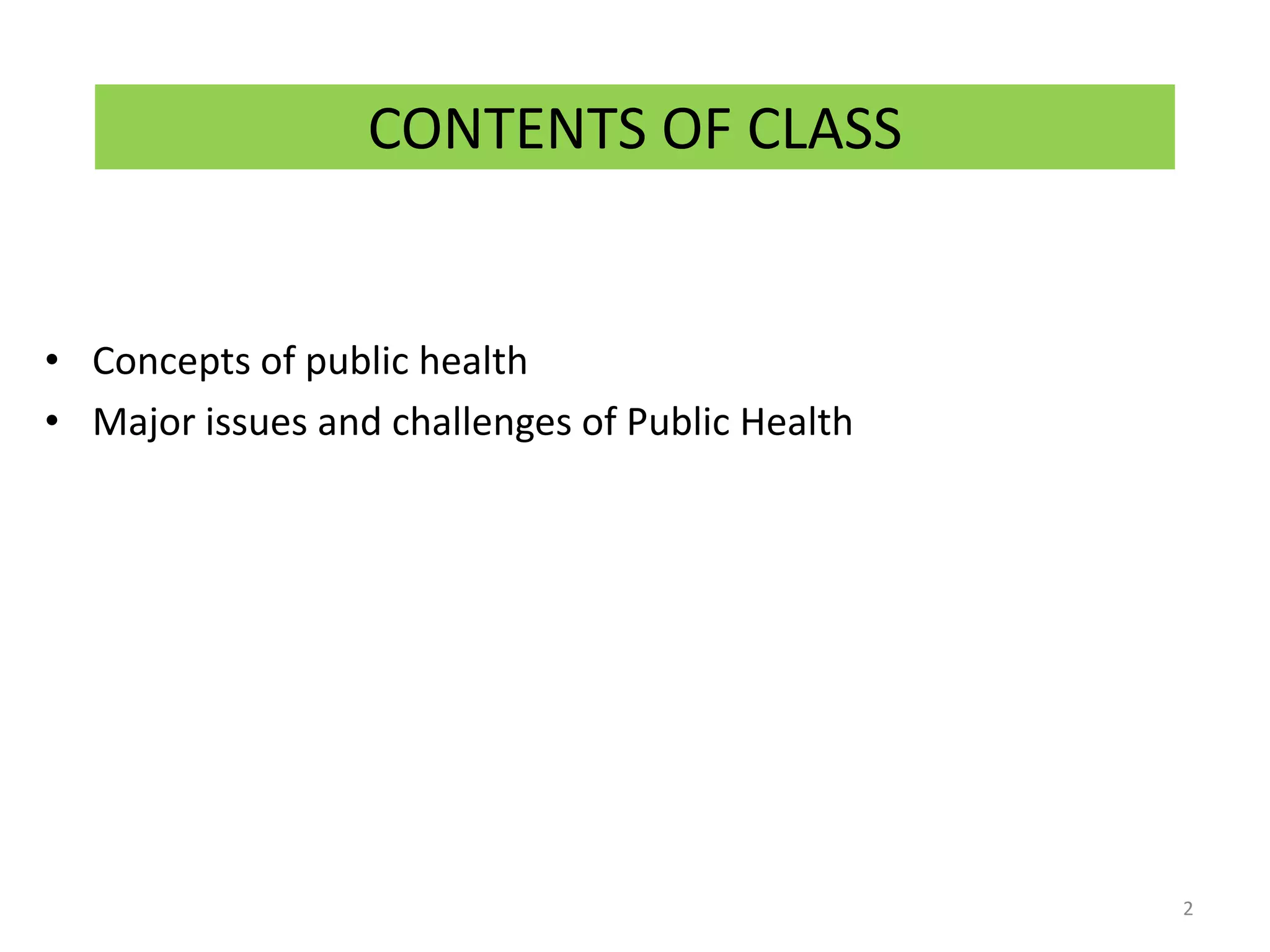 Public Problems Concept of Public Health and Its Challenges | PPTX