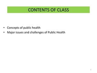 Concept of Public Health and Its Challenges
