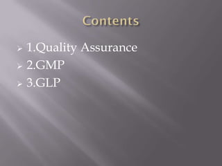 Concept of qa, qc, gmp 112070804010 | PPTX