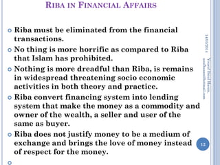 Interest Riba Concept of RIBA, Interest & Profit in Islamic Economics System | PDF