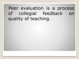 Concept of self reflection and peer evaluation | PPTX