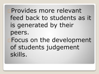 Concept of self reflection and peer evaluation | PPTX