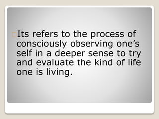Concept of self reflection and peer evaluation | PPTX