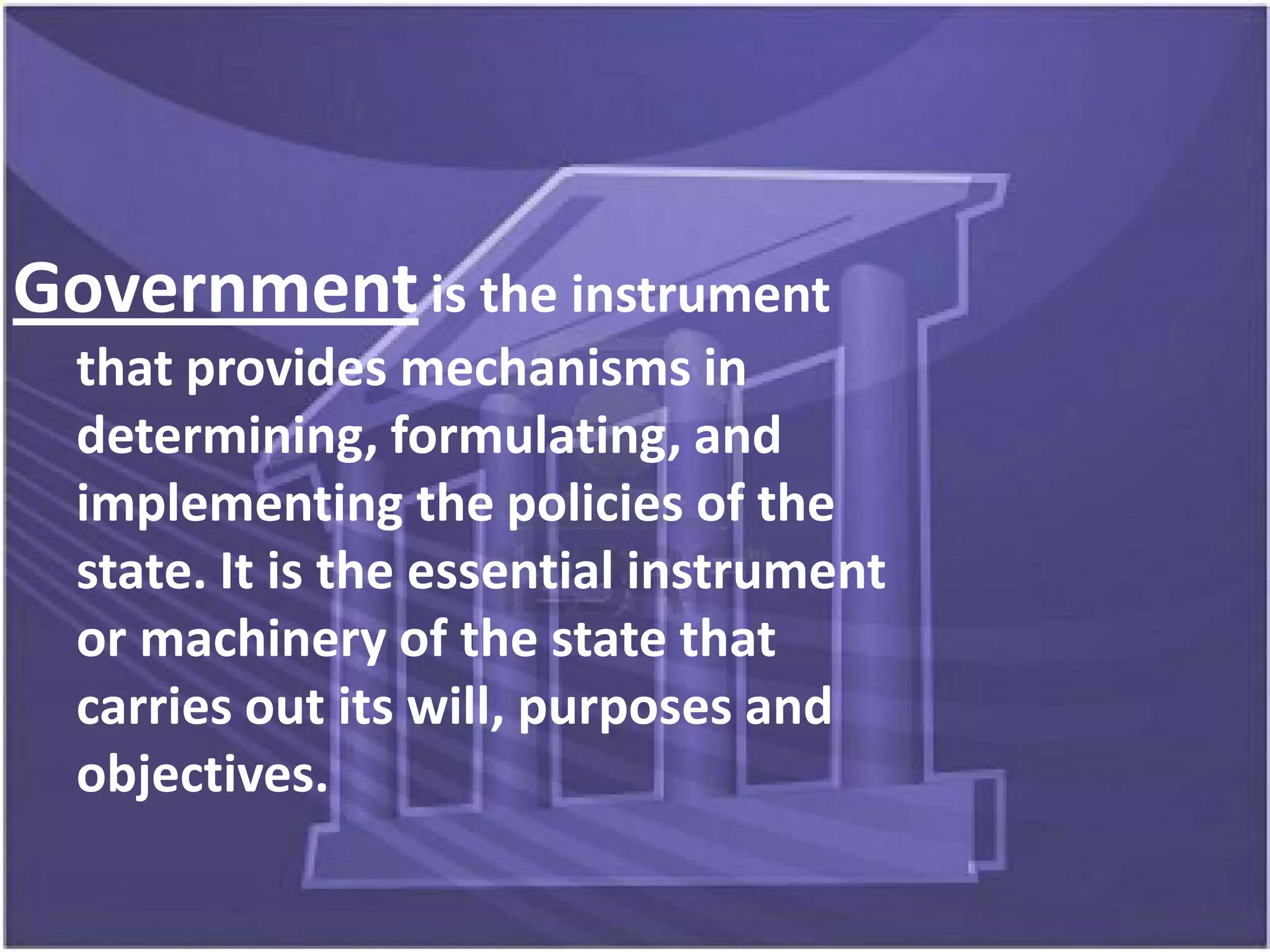 CONCEPT OF STATE AND GOVERNMENT | PPTX