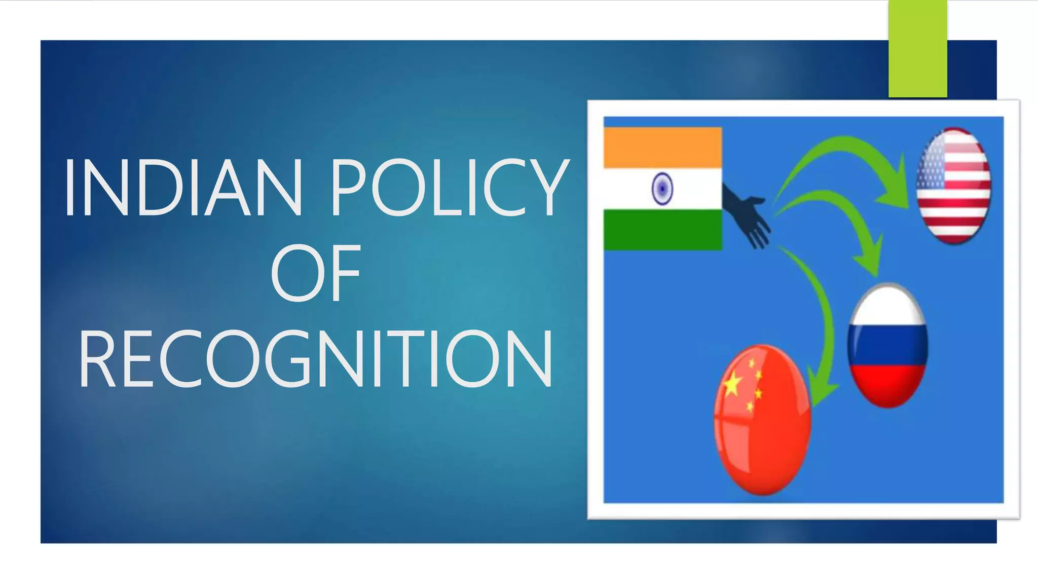 INDIAN POLICY
OF
RECOGNITION
 
