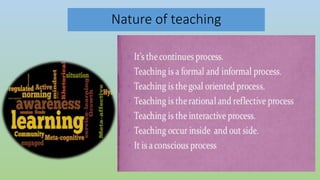 Nature of teaching
 