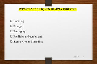 CONCEPT OF TOTAL QUALITY MANAGEMENT IN PHARMACY | PPTX