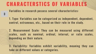 Variables Example Sin Research Concept of Variables in Research by Vikramjit Singh | PDF
