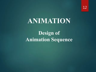ANIMATION
Design of
Animation Sequence
12
 