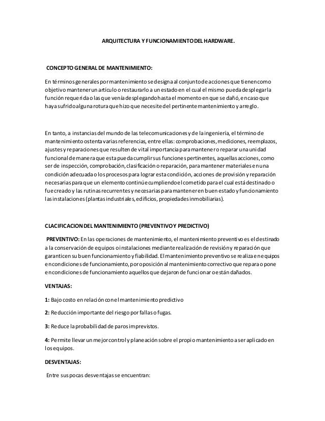 Concepto general de mantenimiento Concepto general de mantenimiento