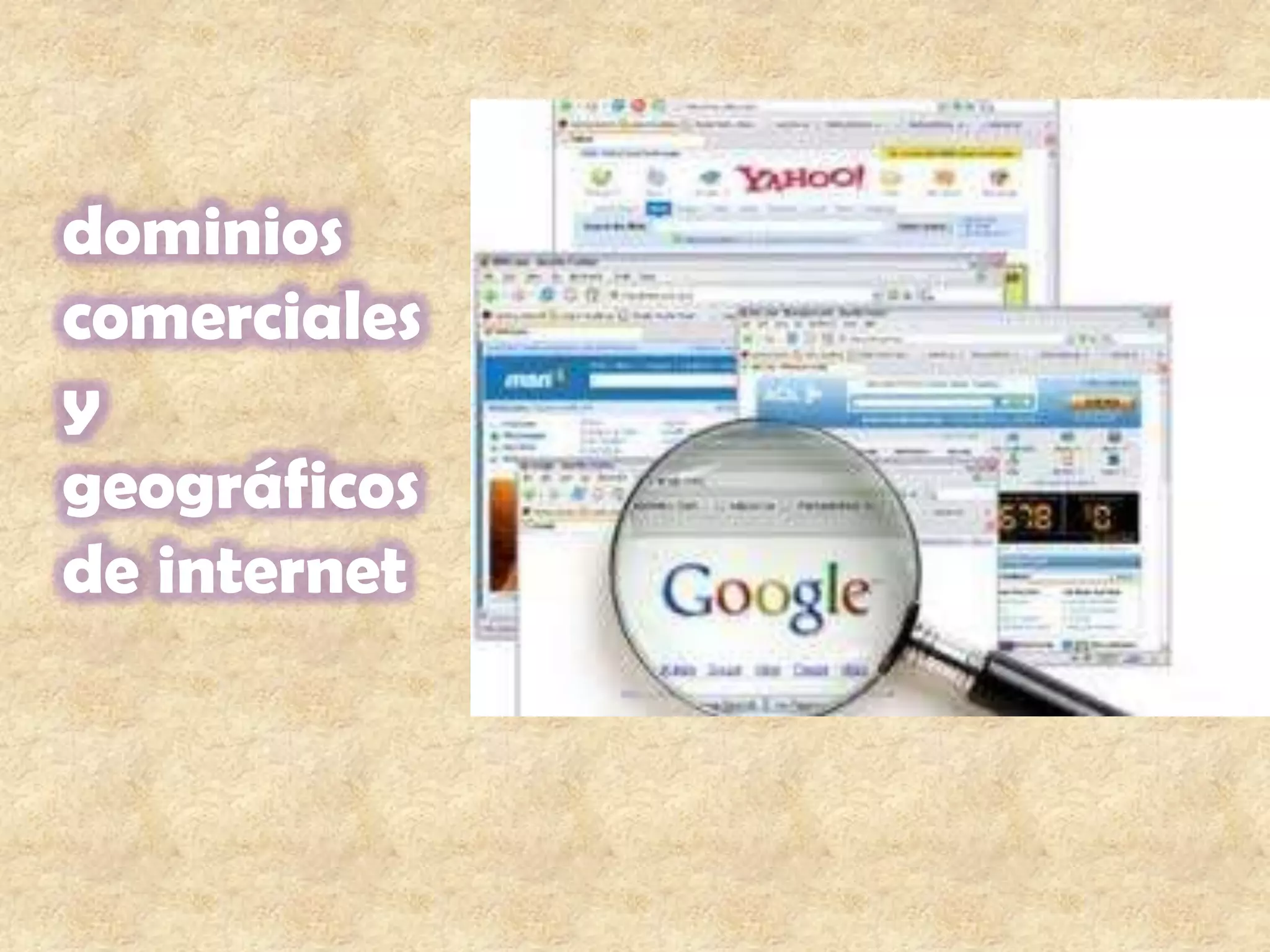 dominios comerciales y geográficos de internet