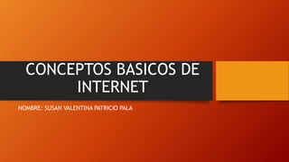 CONCEPTOS BASICOS DE
INTERNET
NOMBRE: SUSAN VALENTINA PATRICIO PALA
 