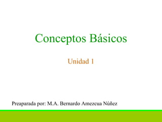 Conceptos Básicos Unidad 1 Preaparada por: M.A. Bernardo Amezcua Núñez 