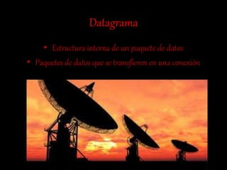 Datagrama
• Estructura interna de un paquete de datos
• Paquetes de datos que se transfieren en una conexión