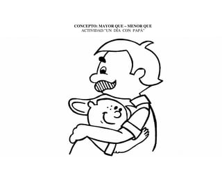 CONCEPTO: MAYOR QUE – MENOR QUE
ACTIVIDAD:”UN DÍA CON PAPÁ”
 