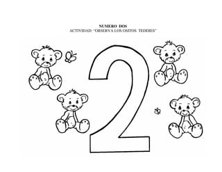 NUMERO DOS
ACTIVIDAD: “OBSERVA LOS OSITOS TEDDIES”
 