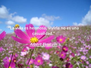 “La vida es hermosa, vivirla no es una
            casualidad.”

           Albert Einstein
 
