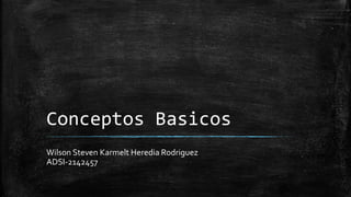 Conceptos Basicos
Wilson Steven Karmelt Heredia Rodriguez
ADSI-2142457
 