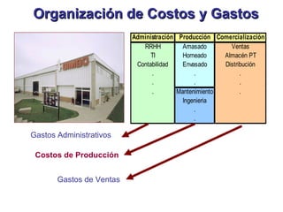 Gastos Administrativos Costos de Producción Gastos de Ventas Organización de Costos y Gastos 