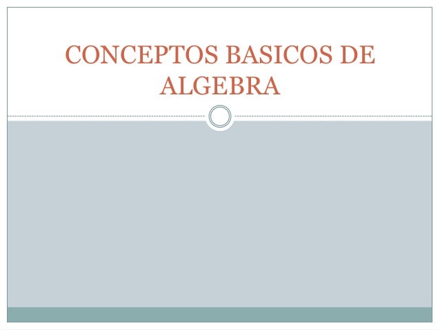 Conceptos basicos de algebra