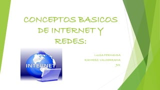 CONCEPTOS BASICOS
DE INTERNET Y
REDES:
LUISA FERNANDA
RAMIREZ VALDERRAMA
901
 