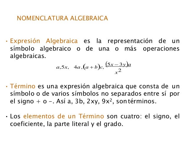 Conceptos basicos del algebra