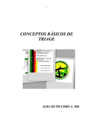 1
CONCEPTOS BÁSICOS DE
TRIAGE
ALBA RUTH COBO A. MD.
 