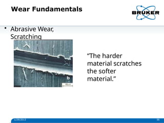 Wear Fundamentals
• Abrasive Wear,
Scratching
“The harder
material scratches
the softer
material.”
1/29/2013 56
 