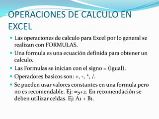 Conceptos basicos excel 2007 | PPTX