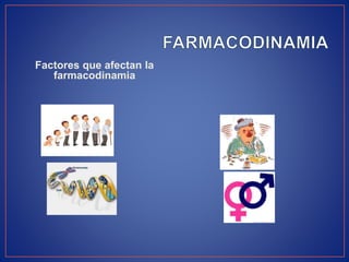 Factores que afectan la
farmacodinamia
 