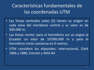 Sistemas de coordenadas empleados
en Colombia
• Se establecieron 5 puntos de origen en los
meridianos centrales de estas z...