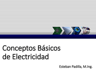 Conceptos Básicos
de Electricidad
Esteban Padilla, M.Ing.
 