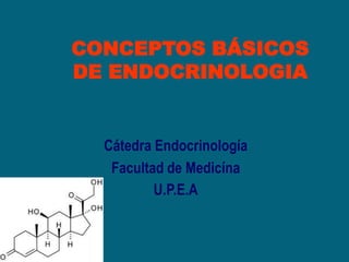 CONCEPTOS BÁSICOS
DE ENDOCRINOLOGIA
Cátedra Endocrinología
Facultad de Medicína
U.P.E.A
 