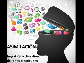 ASIMILACIÓN
•
Ingestión y digestión
de ideas o actitudes
 