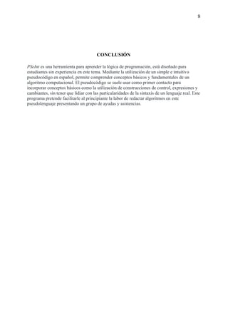Conceptos básicos de programación y el entorno gráfico de pseint (1) | PDF