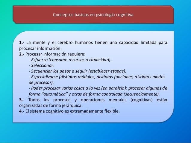 Conceptos básicos en psicología cognitiva