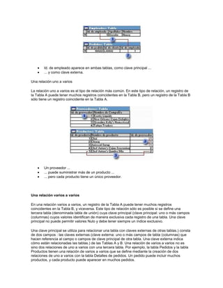 Conceptos básicos sobre relaciones
