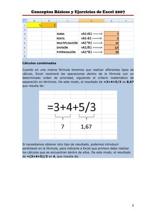 Conceptos básicos y ejercicios excel 2007 | DOC