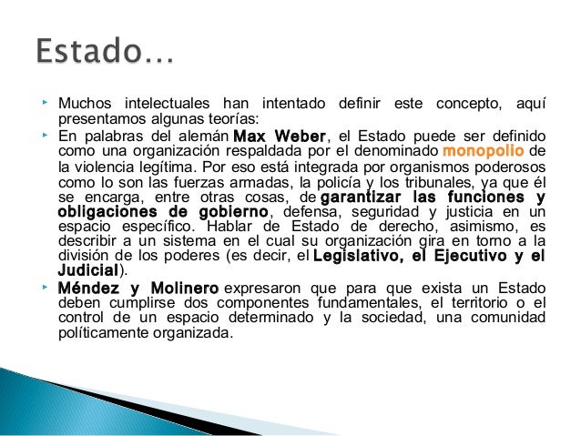 Conceptos de estado, gobierno, república y